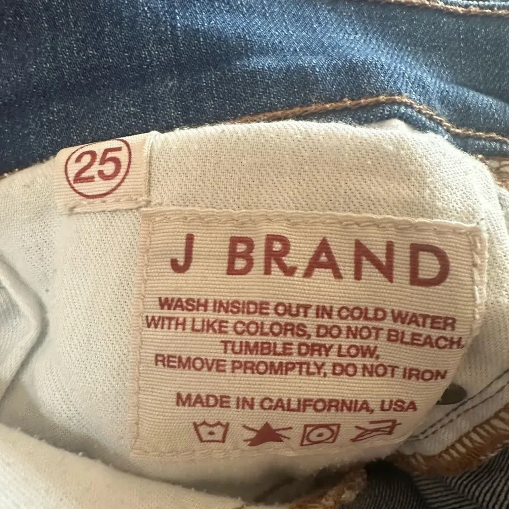 J Brand Knee Patch Skinny Jeans 25